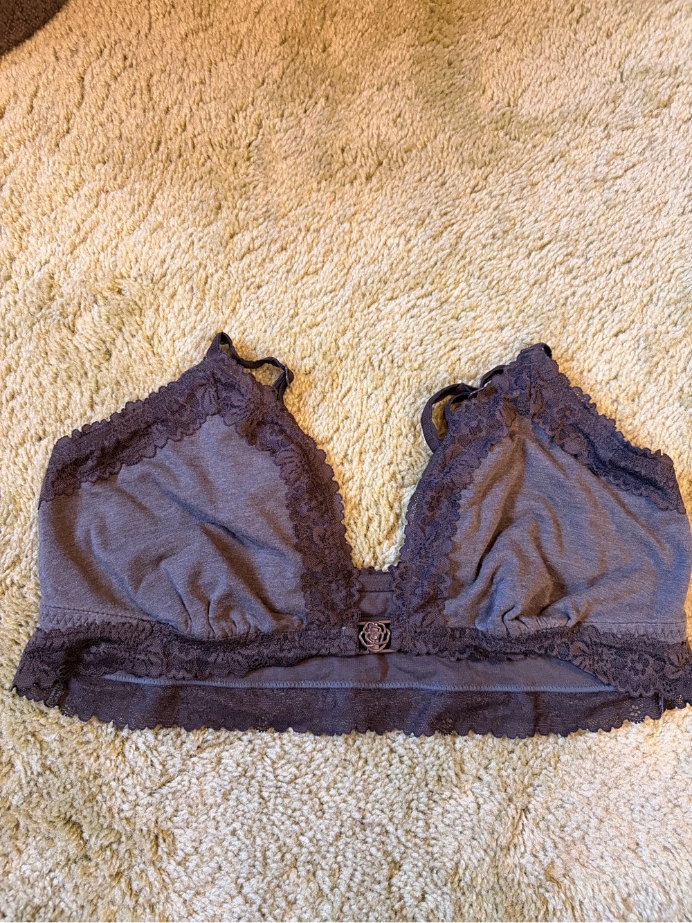 Lace Trim Bralette in army green